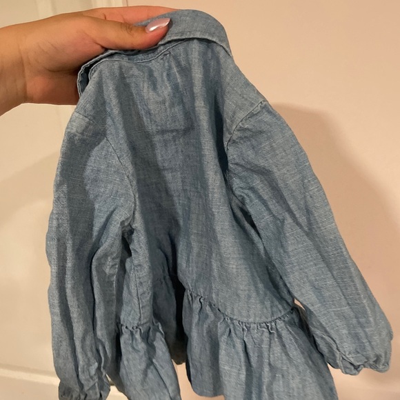 Ralph Lauren Baby Girl Indigo Blue Button Down Shirt size 6M - Picture 3 of 3